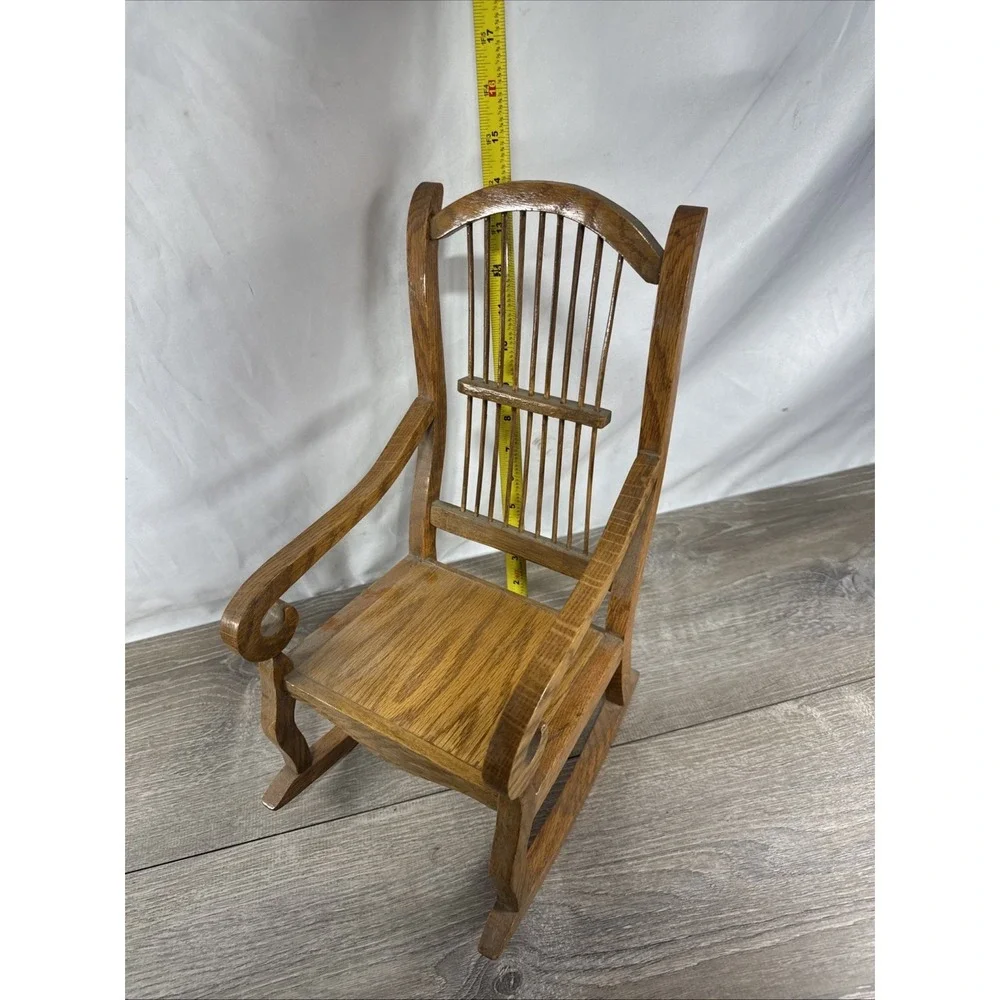 Vintage Wooden Rocking Chair for Large Dolls 14